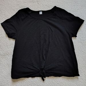 Old Navy Women's Large Black Short-sleeve Top w/ Tie